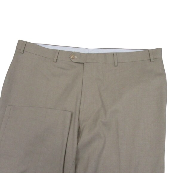 Polo Ralph Lauren Mens Dress Pants 40 X 30 Beige Stretch Polyester Flat - Picture 1 of 9